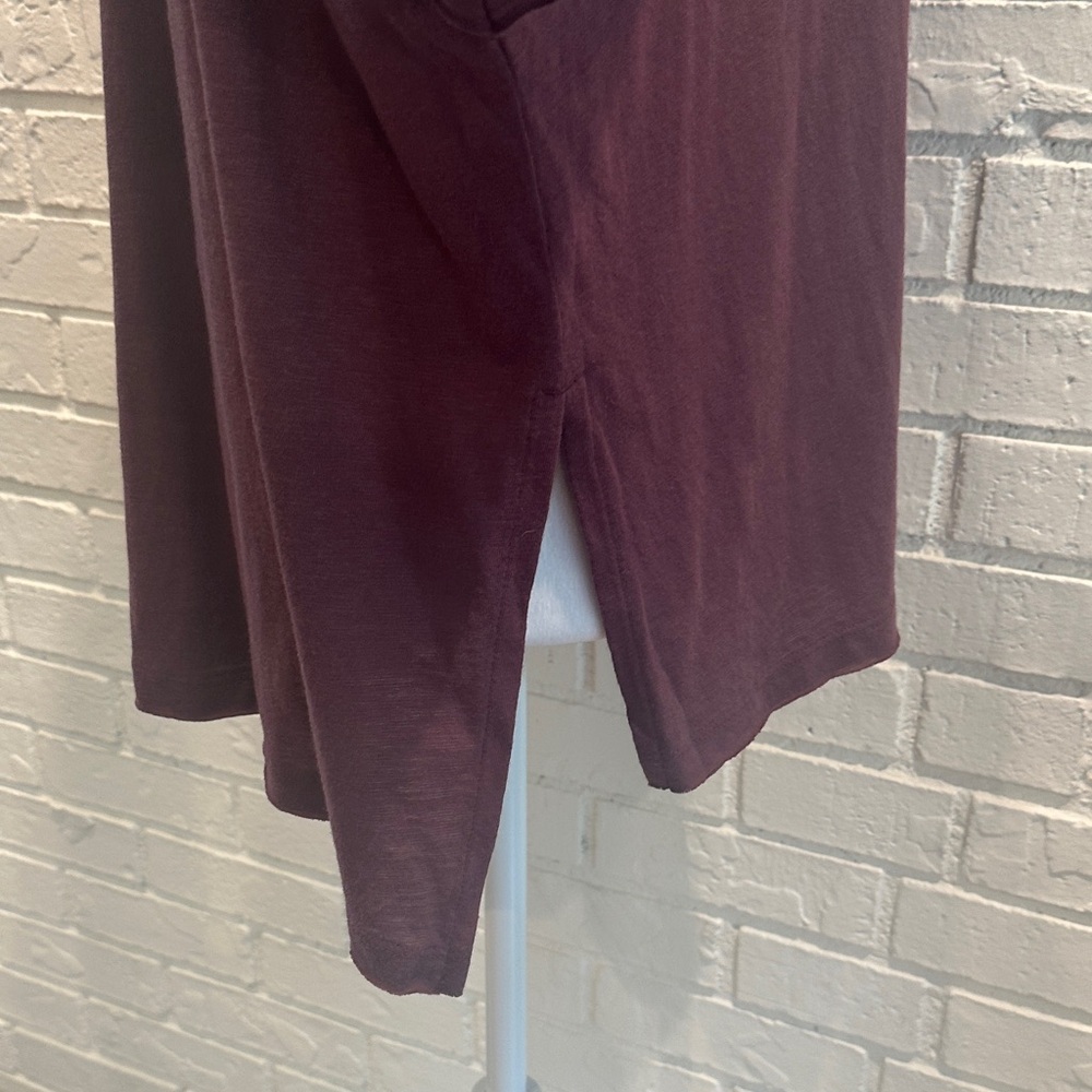 Women's Colorblock Long Sleeve Top in Burgundy and Blush - Picture 5 of 10